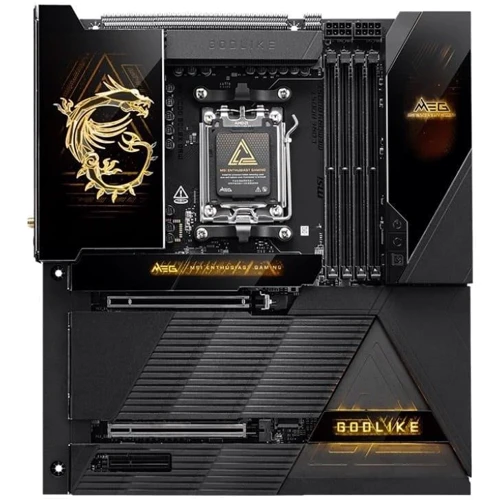 AMD MEG X870E GODLIKE UA: Оперативная память 4xDDR5 8400, до 256 ГБ