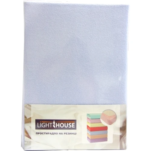 Простирадло на резинці LightHouse Terry Premium 160х200х25 см блакитний (46715)