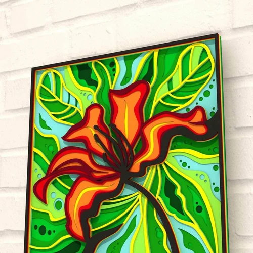 Дерев'яна картина-розмальовка Wortex Woods Екзотична квітка 1 30x30 (3DP30030)