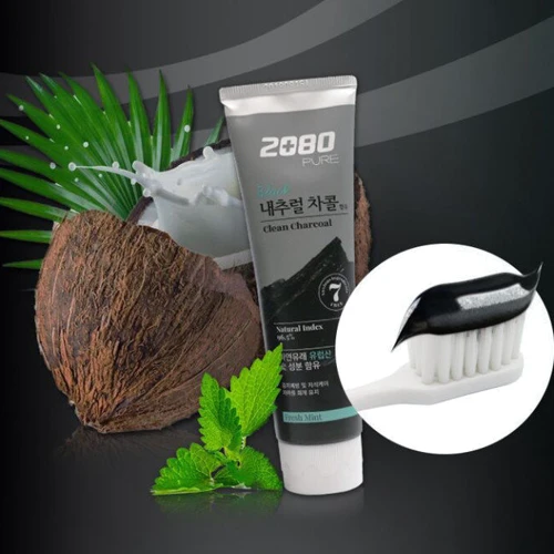 Aekyung 2080 Pure Charcoal Зубная паста с древесным углем 120 g: Назначение Свежесть дыхания, Отбеливание, Очищение