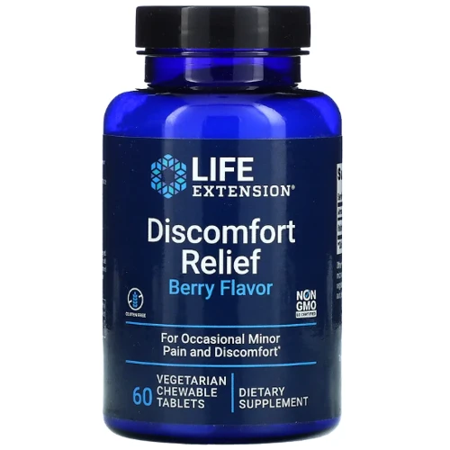 Life Extension PEA Discomfort Relief PEA от боли Для случайного незначительного боли и дискомфорта 60 жевательных таблеток