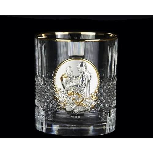 Набор для виски Boss Crystal Гербовый с казаками 7 предметов серебро, золото, хрусталь (B7KOZ1GG) фото 5