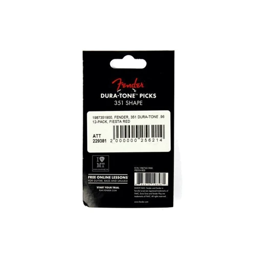 Медиатор Набор медиаторов Fender 351 DURA-TONE .96 12-PACK FIESTA RED (229381): Комплектность Набор