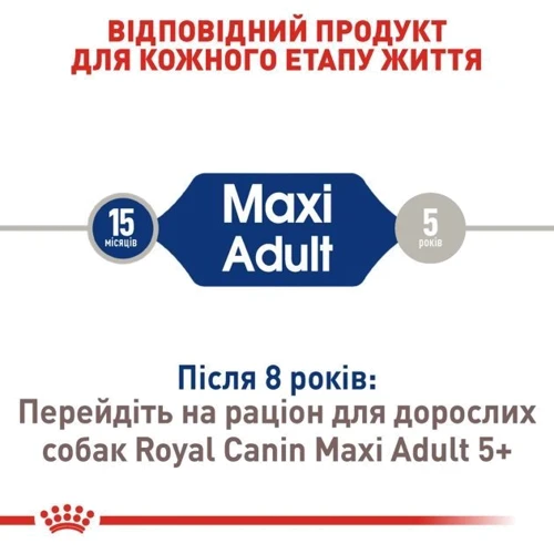 Сухой корм Royal Canin Maxi Adult для собак крупных пород 15 кг (3007150): Возраст Взрослые