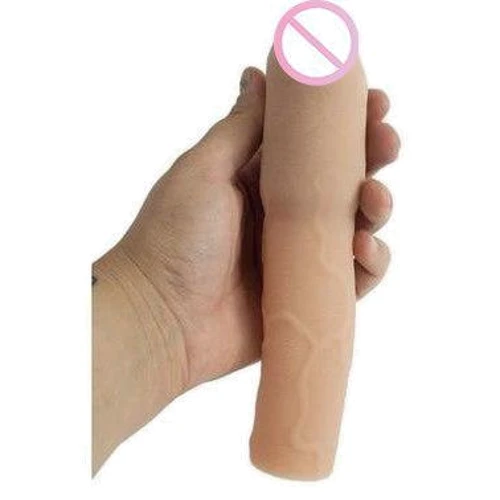 Насадка для увеличения члена CyberSkin 3" Xtra Thick Uncut Penis Extension, + 7,5 см, телесный