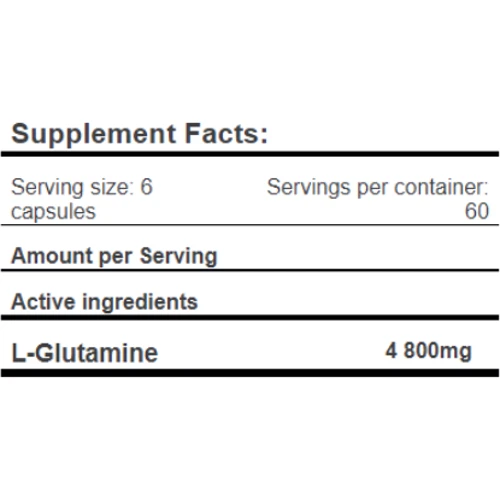 Аминокислота для спорта Amix L- Glutamine 800 mg 120 caps / 20 servings: Вкус Без вкуса