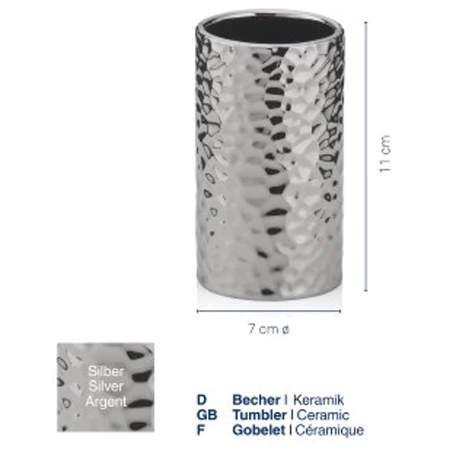 Склянка для зубних щіток KELA Sterling срібляста 11х6.5 см (23781)