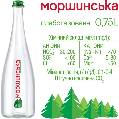 Вода Моршинська Премиум минеральная природная столовая слабогазированная 6х0.75 л (DS48200170013356): Вид Вода