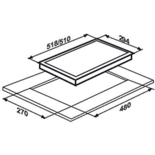 Варочная поверхность газовая Liberty PG3020BG-CCB(458): Размеры для встраивания (ШxГ) 27х48 см