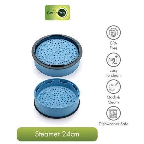 Вставка-пароварка GreenPan Steam 24 см блакитний (CC006630-001)