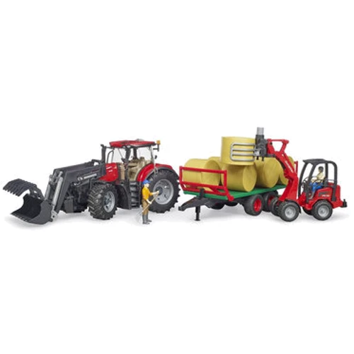 Автомодель Bruder Трактор Case IH Optum 300CVX із причепом для тюків (03198): Тип сельхозтехника