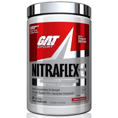 Предтренировочный комплекс GAT Nitraflex + Creatine 420 g /30 servings/ Cherry Lemonade