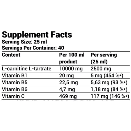 Жиросжигатель Tesla Nutrition Carni Liquid 100000 1000ml / 40 servings / Pineaple: Пол Унисекс