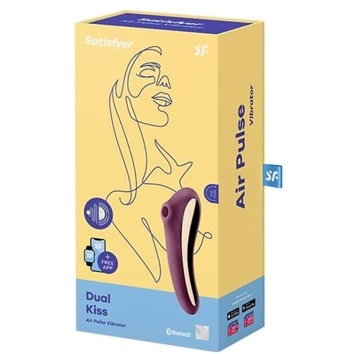 Вакуумный стимулятор с вибрацией Satisfyer Dual Kiss Wine Red