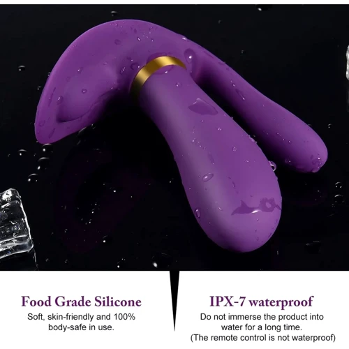 Вибромассажер с анальным и клиторальным стимулятором, и подогревом BOSS Remote wearable vibrator Purple (BS561007-2)