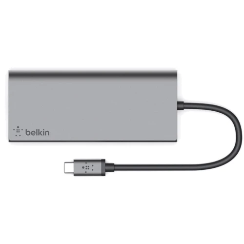 Адаптер Belkin Adapter USB-C to USB-C+RJ45+SD+HDMI+2xUSB Space Grey (F4U092BTSGY) фото 4