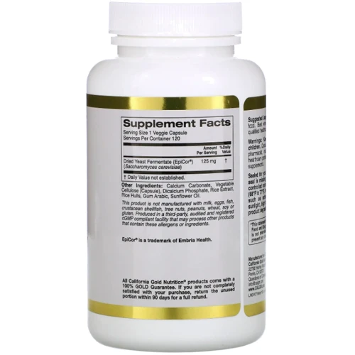 California Gold Nutrition Children's EpiCor Детский ЭпиКор 125 мг 120 вегетарианских капсул: Форма выпуска Капсулы