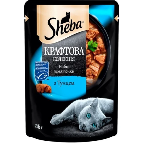 Влажный корм Sheba CRAFT POU для котов с тунцом в соусе 12х85 г (3065890139022)