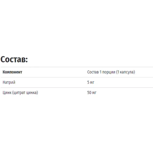 Solaray Zinc Citrate, 50 mg, 60 Vegetarian Capsules (SOR-47102): Тип Цинк