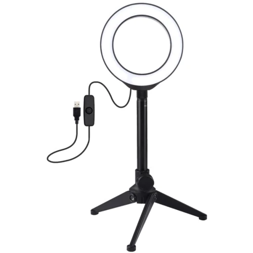 Кольцевая USB LED лампа Puluz PKT3084B 4.7" c настольным штативом (PKT3084B)