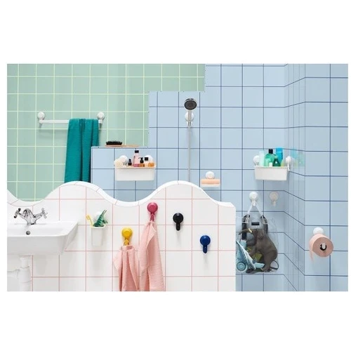 Полка угловая с присоской ІКЕА Tisken Белый (204.003.04)