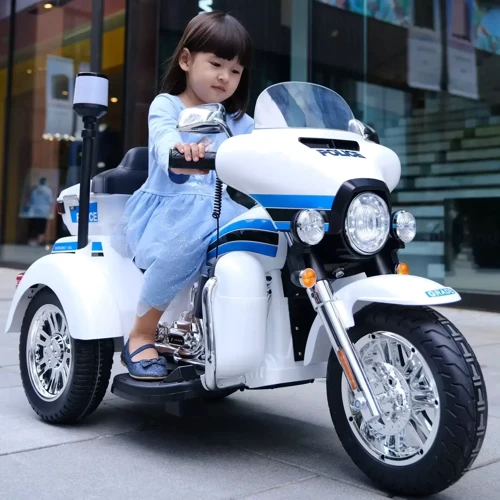 Трёхколёсный мотоцикл Kidsauto Police белый фото 9