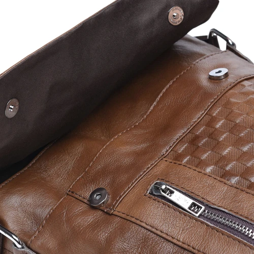 Мужская сумка планшет Borsa Leather коричневая (k1238-1-brown): Застежка Молния