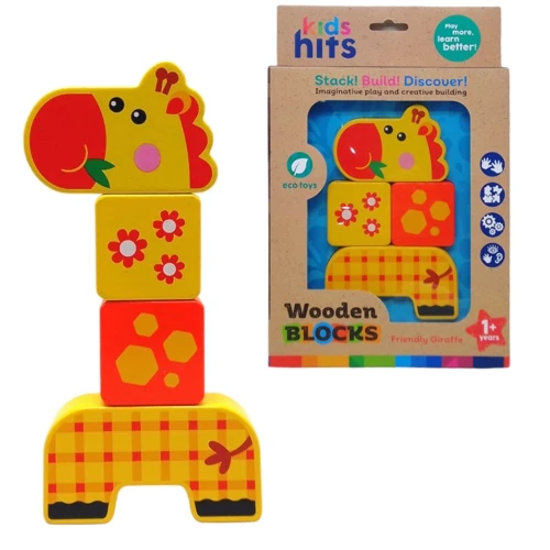 Деревянная игрушка Kids hits Доброжелательный жираф (KH20/003): Тип кубики