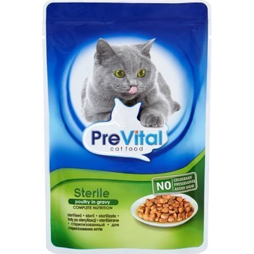 Влажный корм PreVital Classic для стерилизованных кошек со вкусом птицы в соусе 100 г (5999546172768)