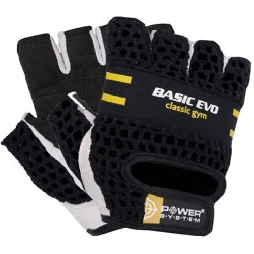 Перчатка для фитнеса Power System Basic EVO PS-2100 Black Yellow Line M (PS_2100E_M_Black/Yellow): Пальцы Короткие