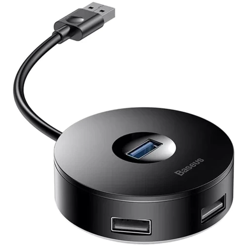 Адаптер Baseus Adapter Round Box USB to USB3.0+3xUSB2.0 Black (CAHUB-F01): Цвет черный