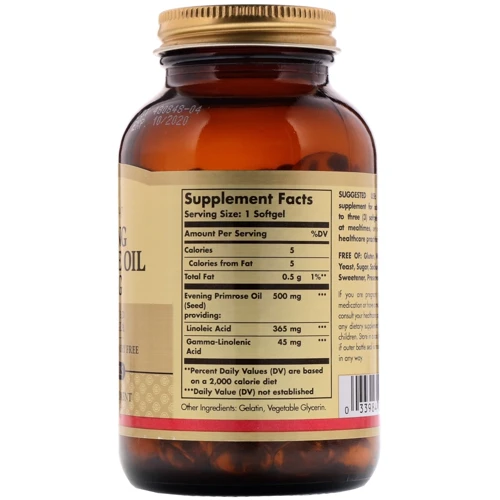 Solgar Evening Primrose Oil 500 mg 90 Softgels: Тип Масло вечерней примулы
