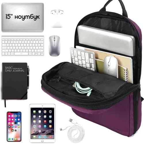 Сумка для ноутбуков Tigernu 15.6" T-B9013 Purple фото 7