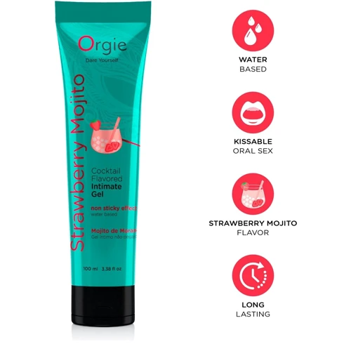 Лубрикант на водной основе Orgie Lube Tube Strawberry Mojito, 100 мл, вкус и аромат клубничного махито