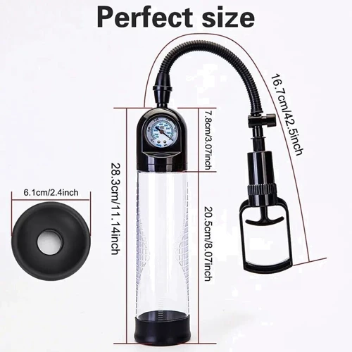 Вакуумная помпа Men Powerup Passion Pump с манометром и ручным насосом
