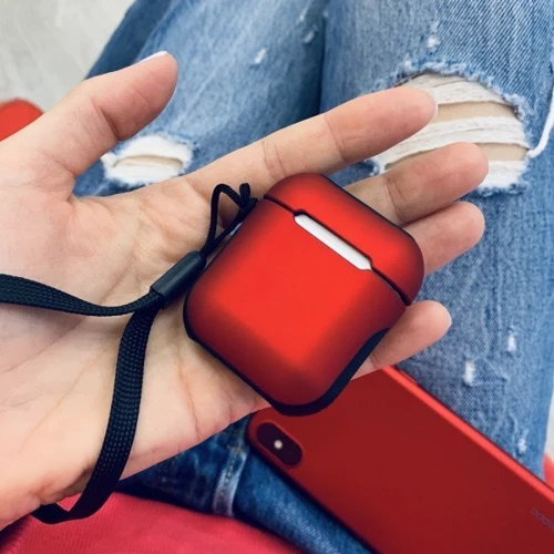 Чохол для навушників COTEetCI AP8 Armor Case with Belt Red / Black (CS8123-RB) for Apple AirPods фото 1