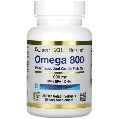 California Gold Nutrition Omega 800 Омега-3 30 рыбных капсул