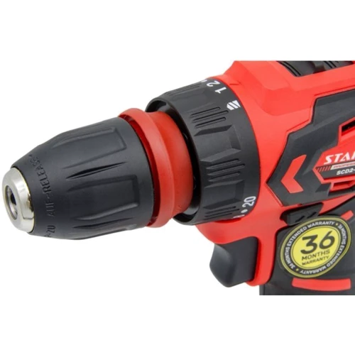 Шуруповерт START PRO SCD2-12/2BD Brushless (2 акум.): Макс. число оборотів холостого ходу 0 - 400 / 0 - 1650 об/хв