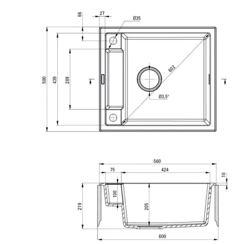 Кухонная мойка Deante Magnetic ZRM G103