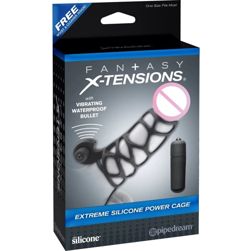 Pipedream FX Extreme Silicone Power Cage вибронасадка на член, 12х3,3 см