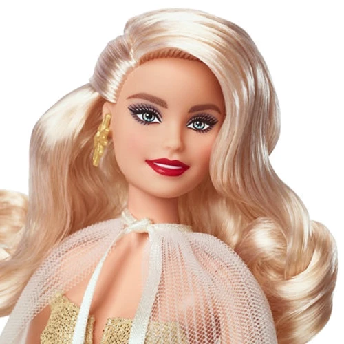 Коллекционная кукла Barbie Праздничная в роскошном золотистом платье (HJX04): Высота, см 29