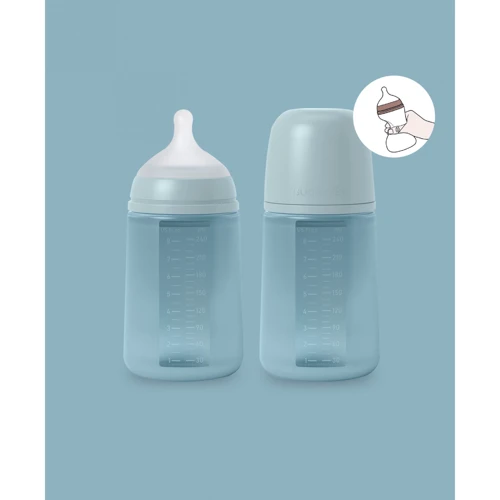 Бутылочка силиконовая Suavinex Colour Essence физиологическая соска средний поток 240 мл синяя (308071): Материал силикон