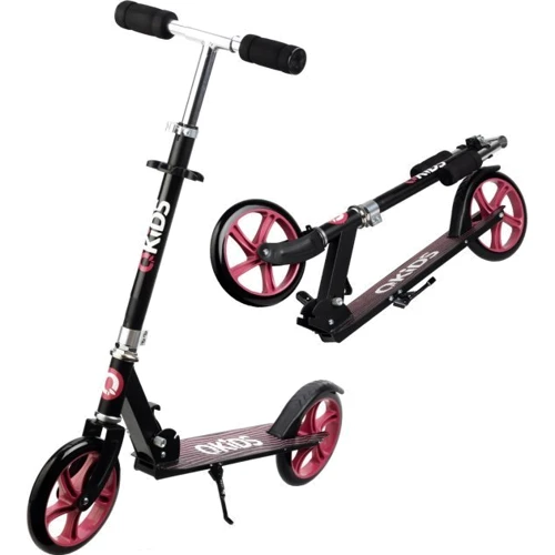 Самокат QKIDS WEISS (цвет -black/pink): Конструкция рамы складная