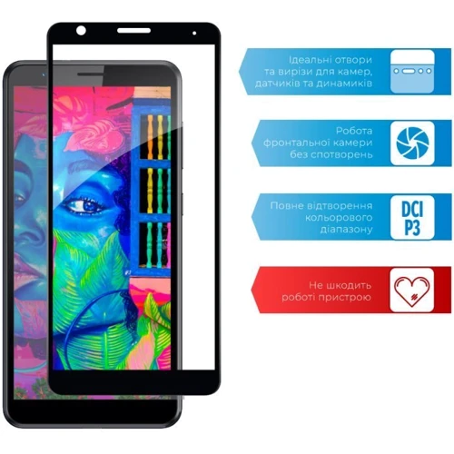 Аксессуар для смартфона ACCLAB Tempered Glass Full Glue Black for ZTE Blade A31 Plus: Цвет черный