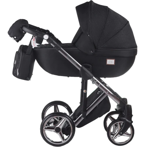 Коляска 2 в 1 Adamex Lucianо Polar (Graphite) Y86 черный - черный в точку (хром рама) (622625): Тип коляски универсальная коляска (2-в-1)