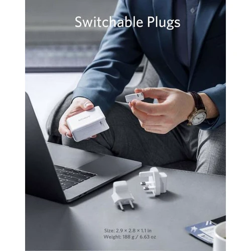 Зарядное устройство ANKER USB Wall Charger PowerPort Atom III Duo 2xUSB-С 60W White (A2629H21): Количество USB-портов 2