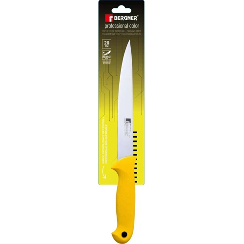 Нож Bergner Professional color для нарезки 17.5 см (BG-39142-YE): Лезвие Нержавеющая сталь