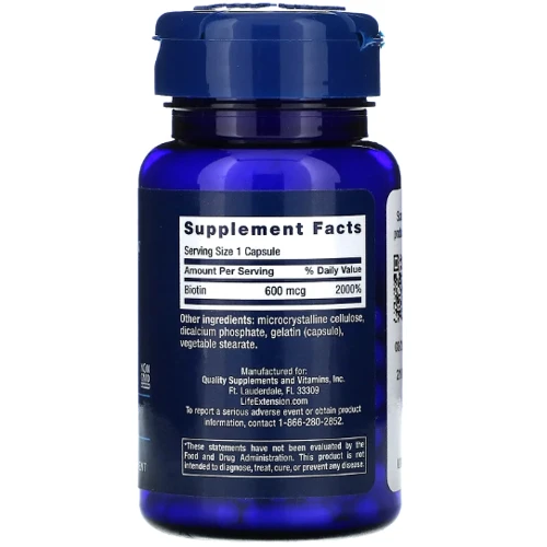 Life Extension Biotin Биотин 600 мкг 100 капсул: Тип Витамин B