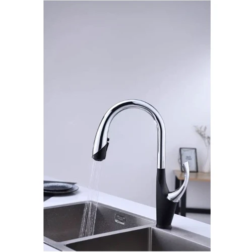 Смеситель для кухонной мойки "Лебедь" Nett SWB-435 Black