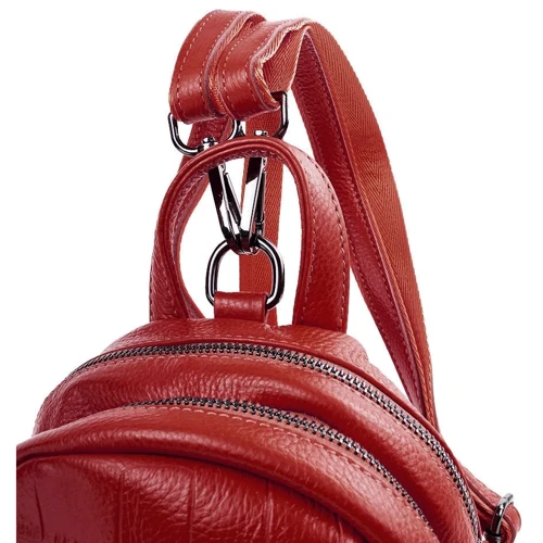 Женский рюкзак Vito Torelli красный (VT-5005-red): Фактура Тиснение, Матовая, Зернистая